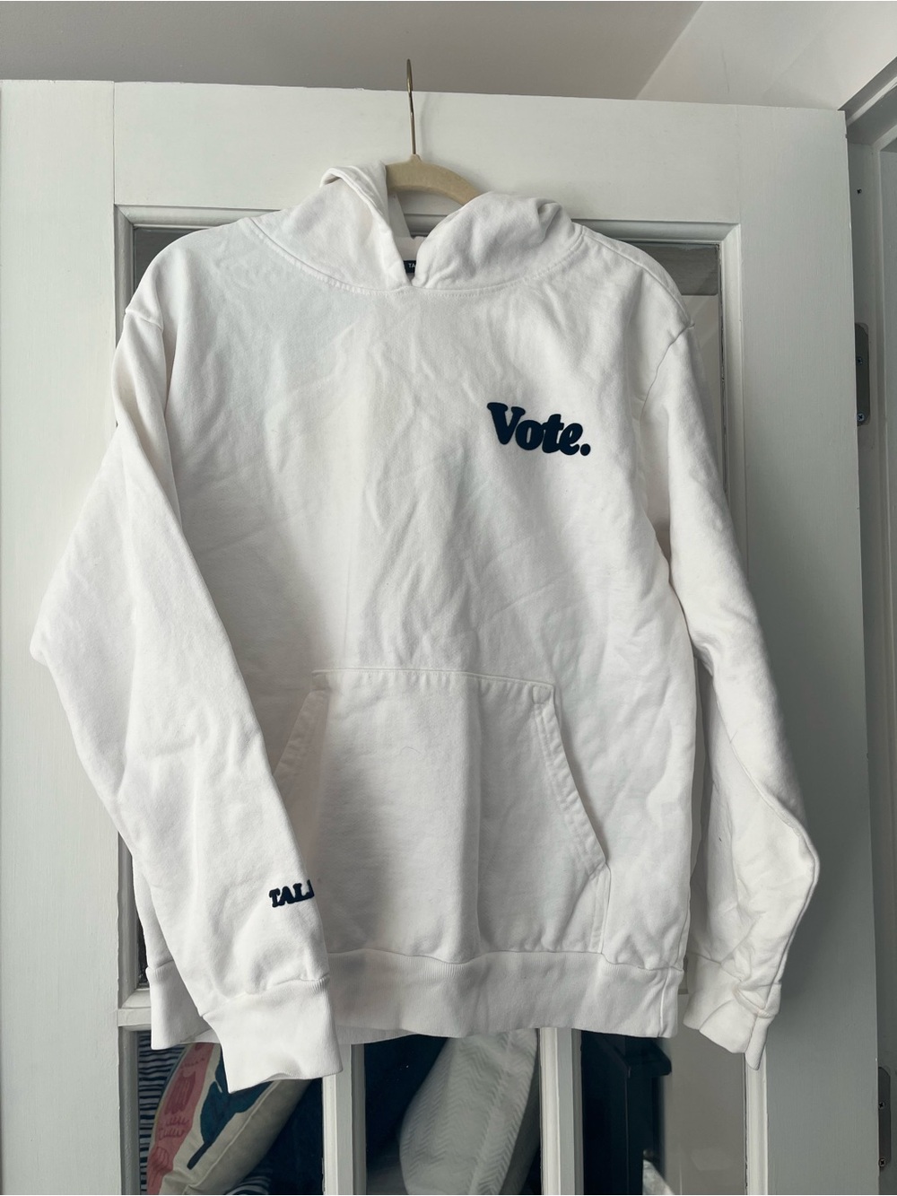 Talentless White "Vote." Hoodie Sweatshirt - Casual Pullover